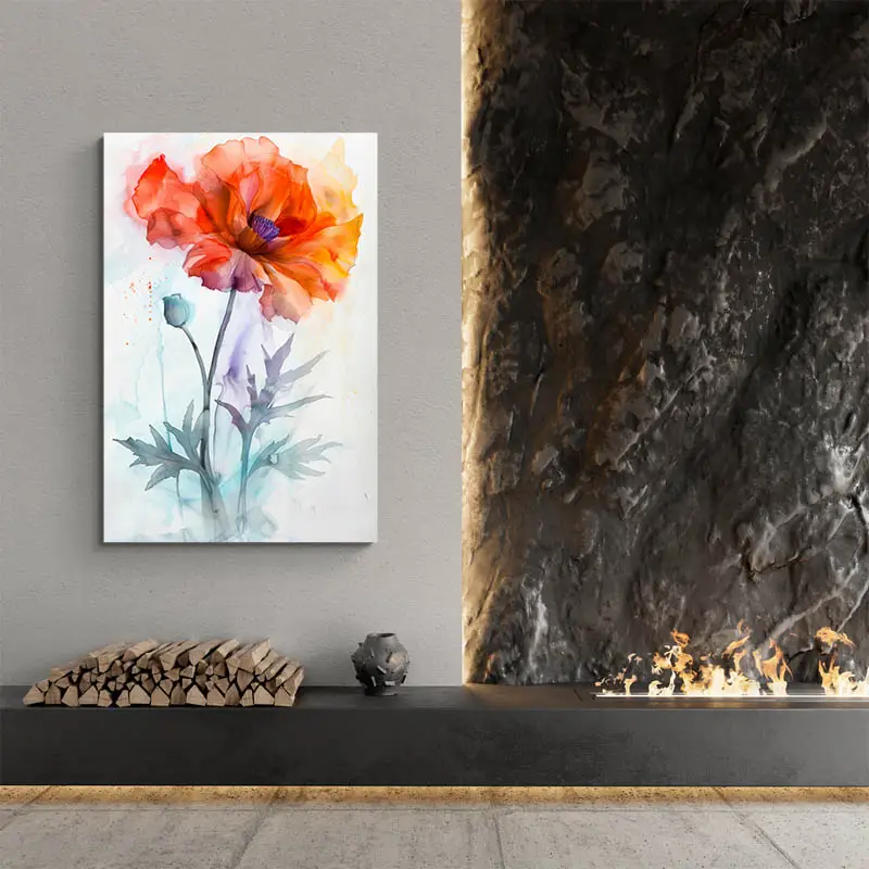 Tableau Aquarelle Coquelicots