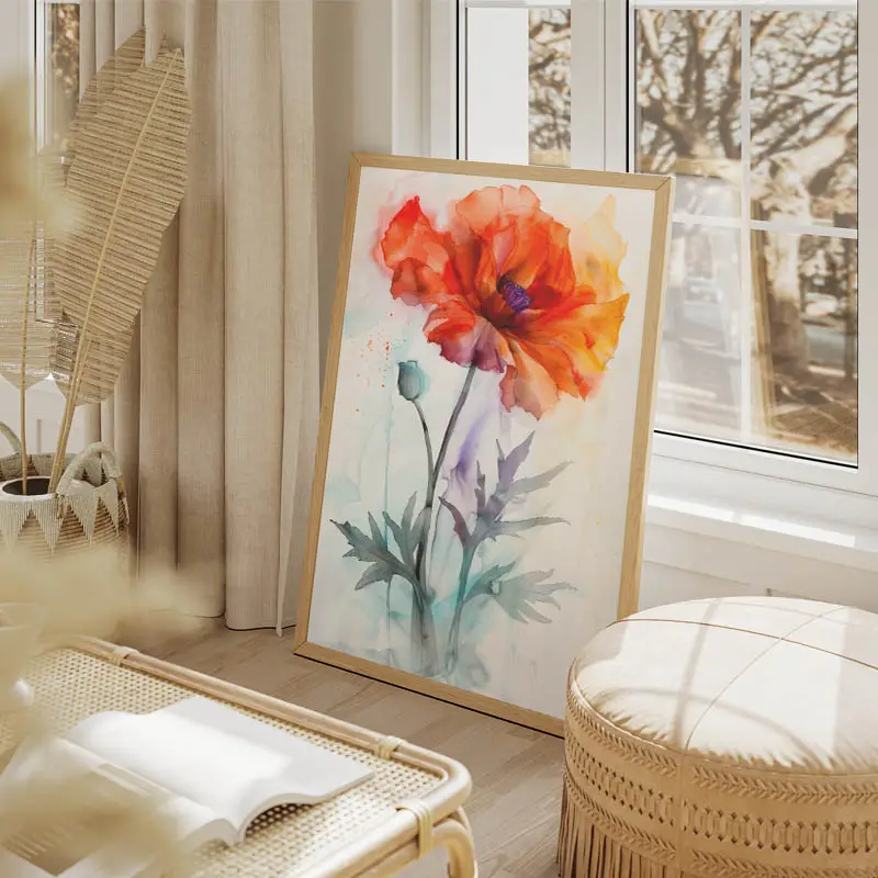 Tableau Aquarelle Coquelicots
