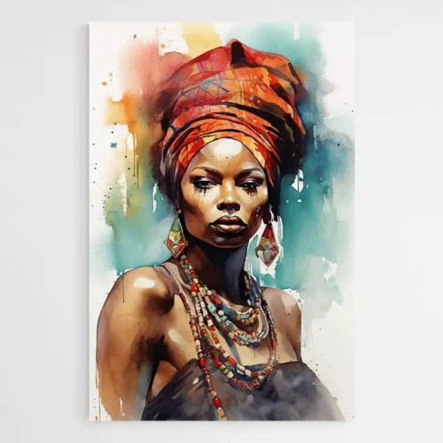 Tableau Aquarelle Femme Africaine
