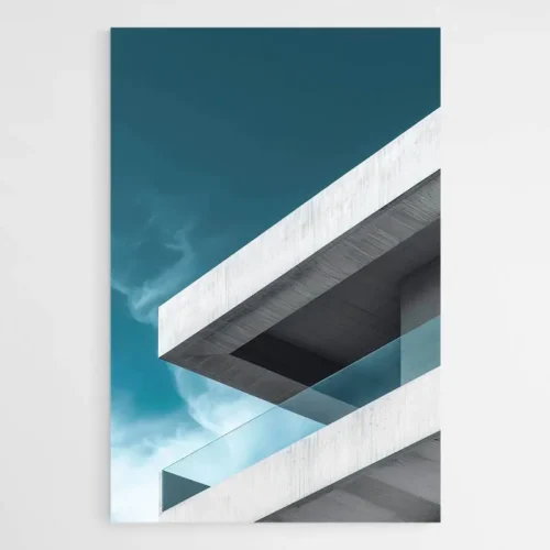 Tableau architecture ciel bleu