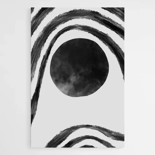 Tableau art abstrait noir et blanc