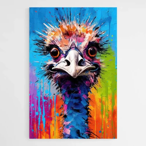 Tableau Autruche Pop Art