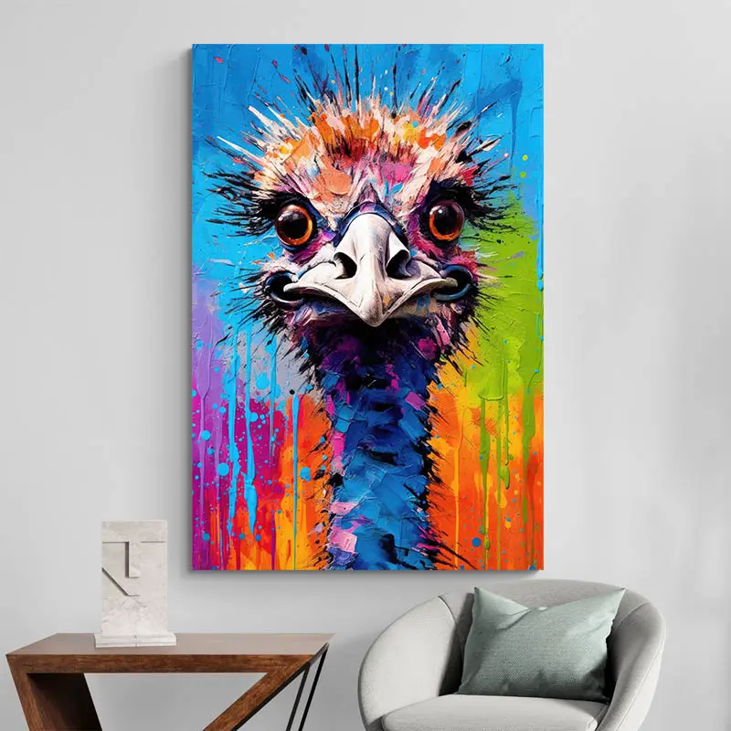 Tableau Autruche Pop Art