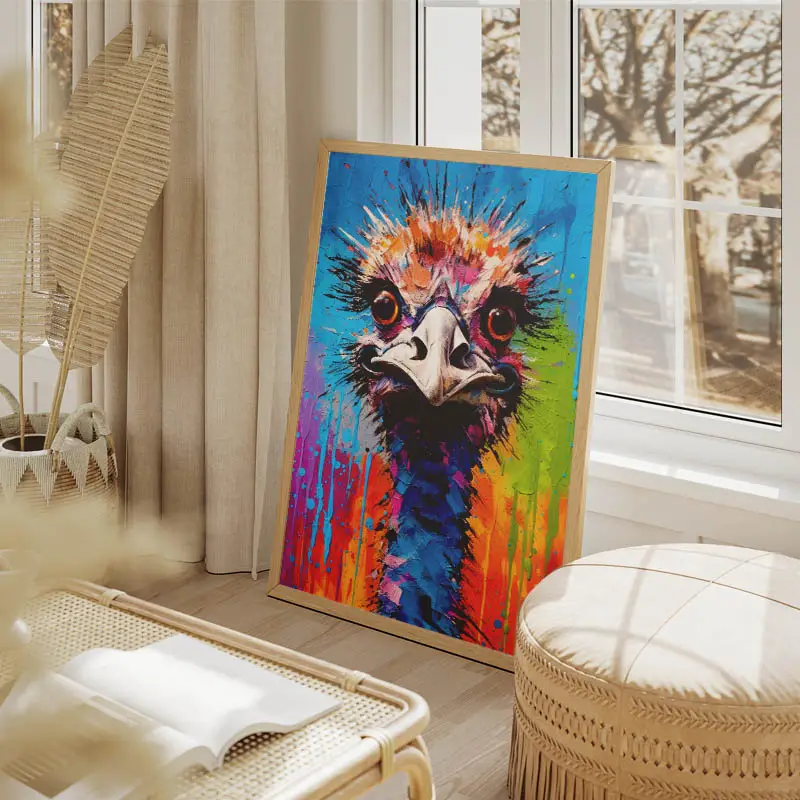 Tableau Autruche Pop Art