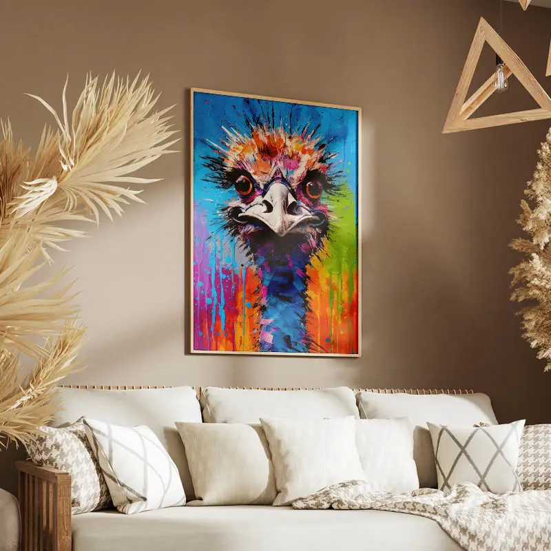 Tableau Autruche Pop Art