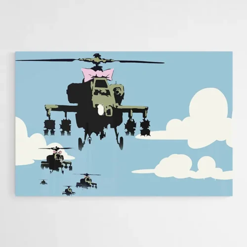 Tableau Banksy Helicoptere