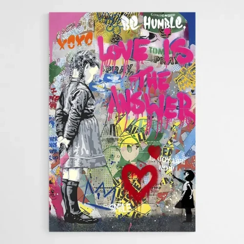 Tableau Banksy Love Is The Answer
