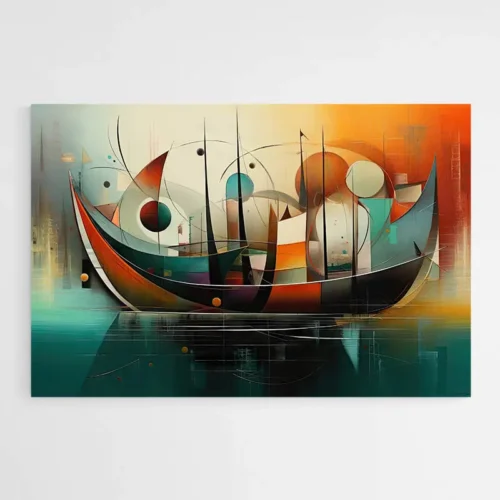 Tableau Bateau Abstrait