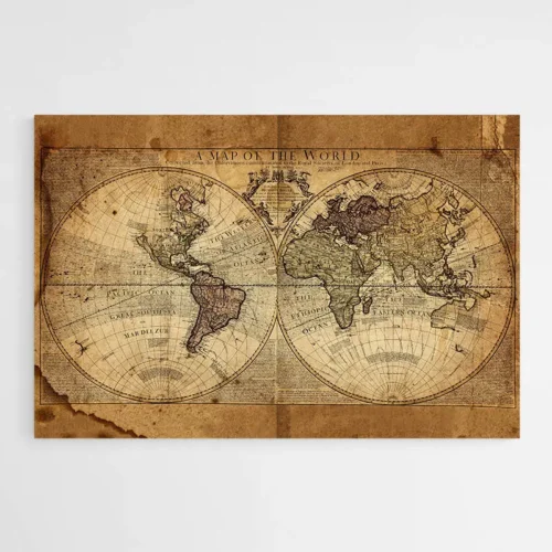 Tableau Carte du Monde Vintage