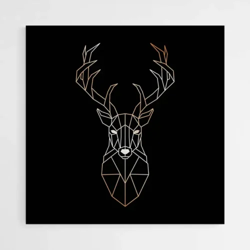 Tableau Cerf Fond Noir