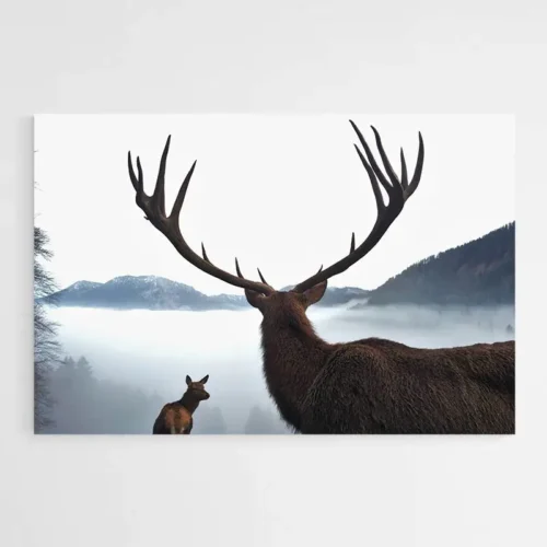 Tableau Cerf Montagne