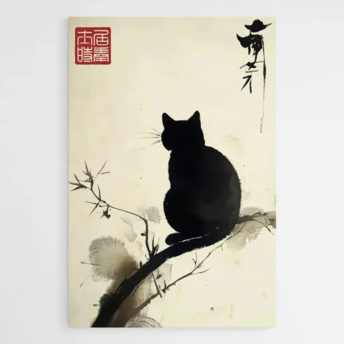 Tableau chat Japon