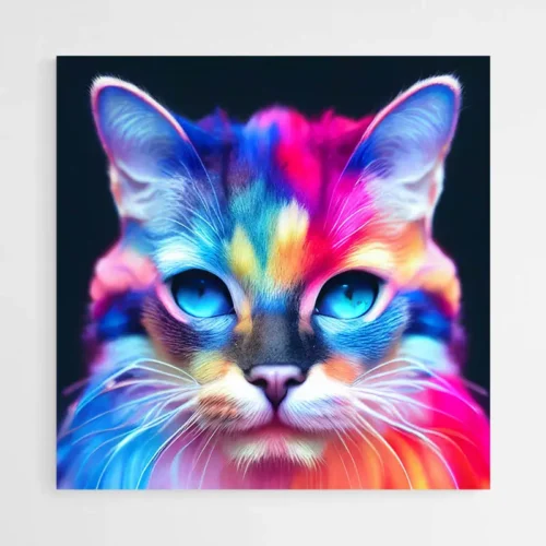 Tableau Chat Multicolore