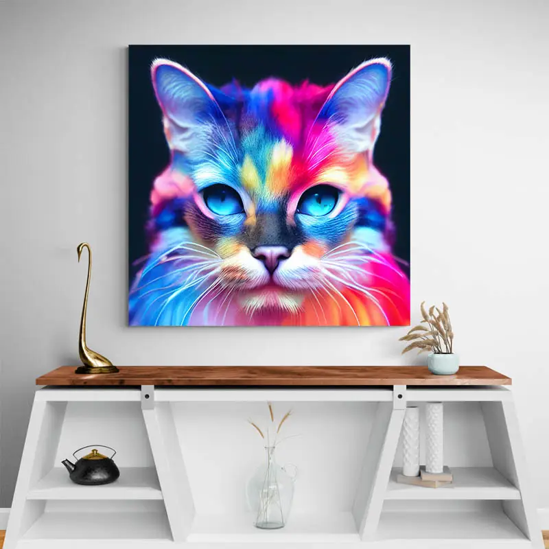 Tableau Chat Multicolore