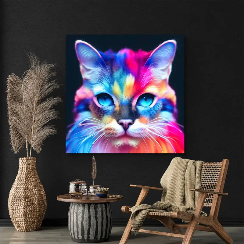 Tableau Chat Multicolore