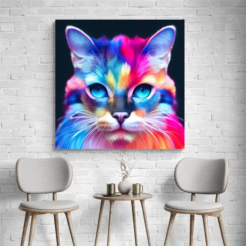 Tableau Chat Multicolore
