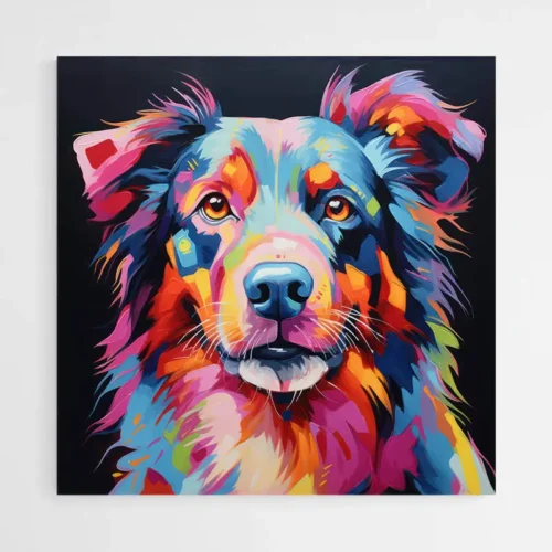 Tableau Chien Coloré