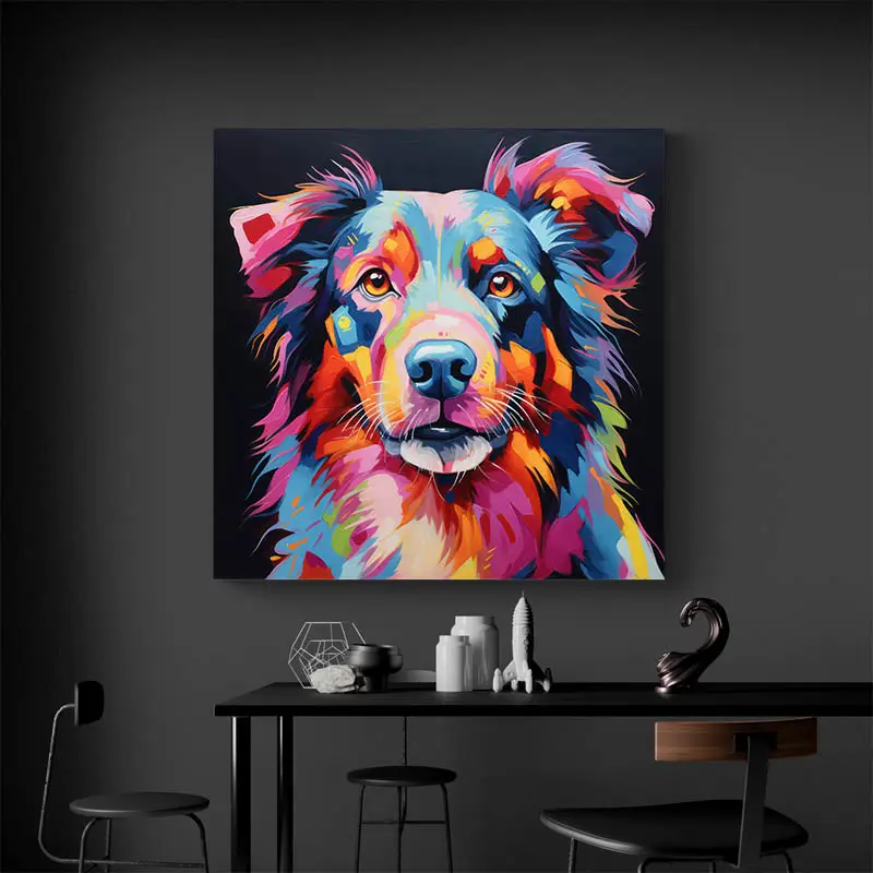 Tableau Chien Coloré