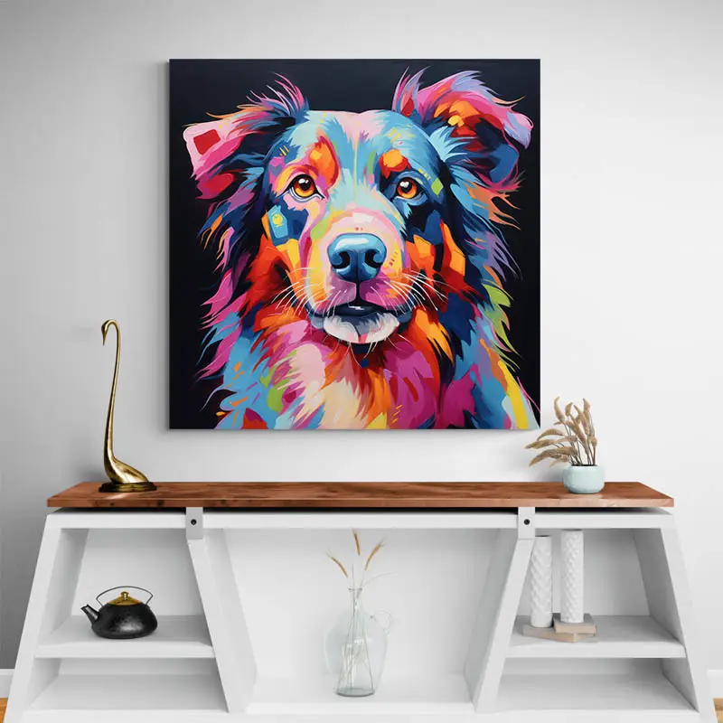 Tableau Chien Coloré