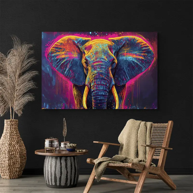 Tableau Colore Elephant Moderne