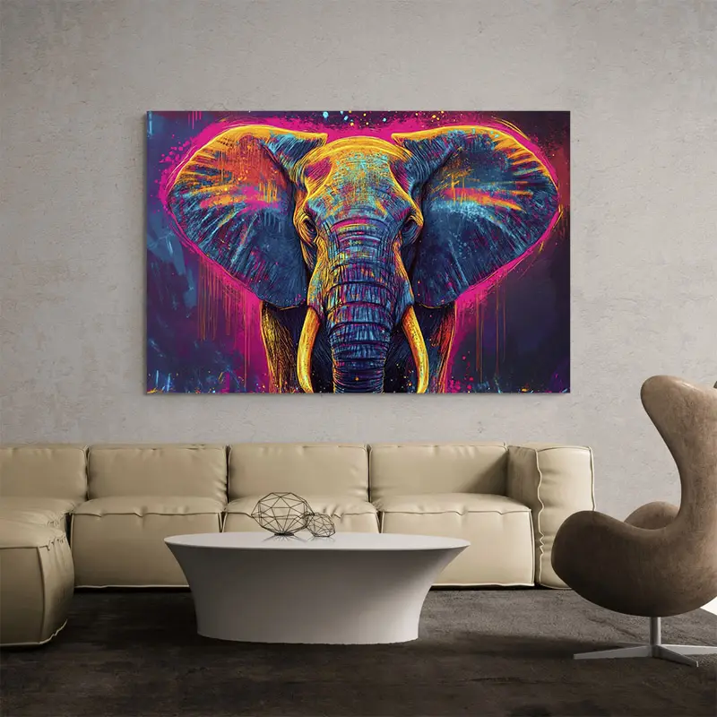 Tableau Colore Elephant Moderne