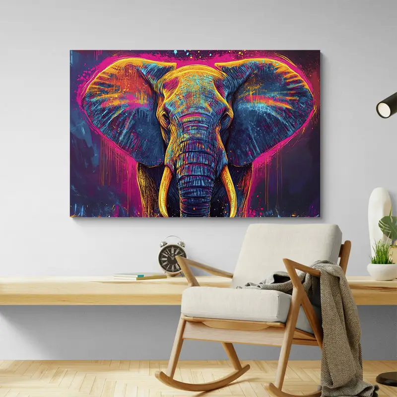 Tableau Colore Elephant Moderne