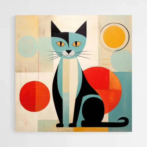 Tableau Contemporain Abstrait Chat