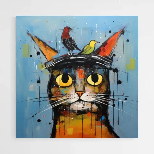 Tableau Contemporain Chat