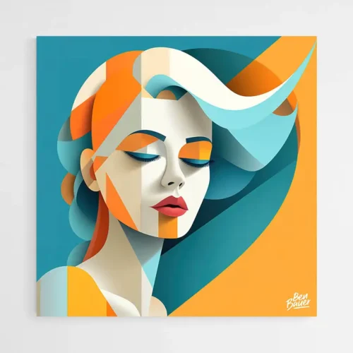 Tableau Contemporain Visage Femme