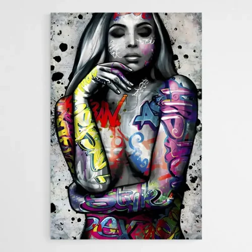 Tableau Corps de Femme Graffiti
