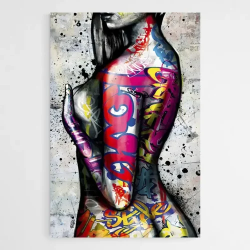 Tableau Corps de Femme Graffitis