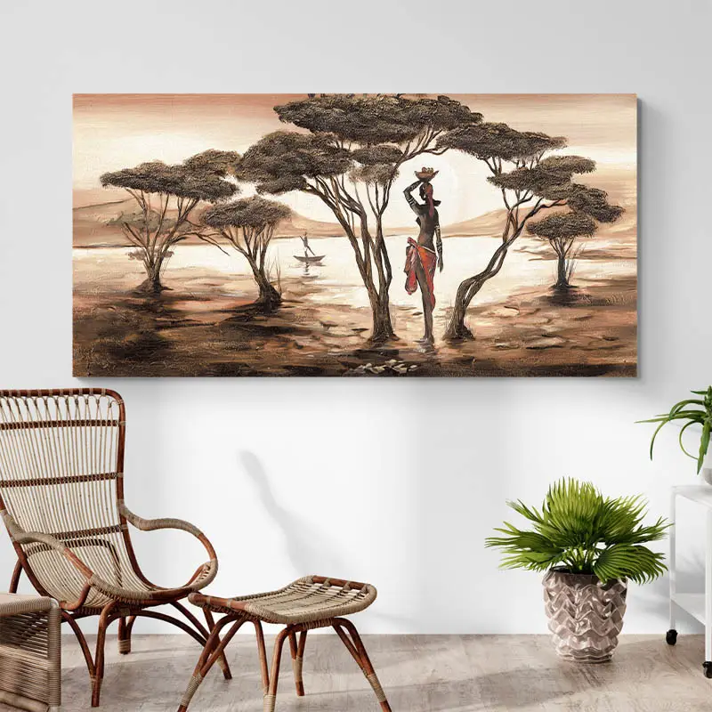 Tableau Coucher de Soleil Africain