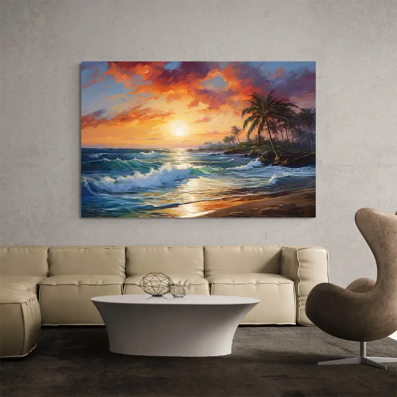 Tableau Coucher de Soleil Montagne