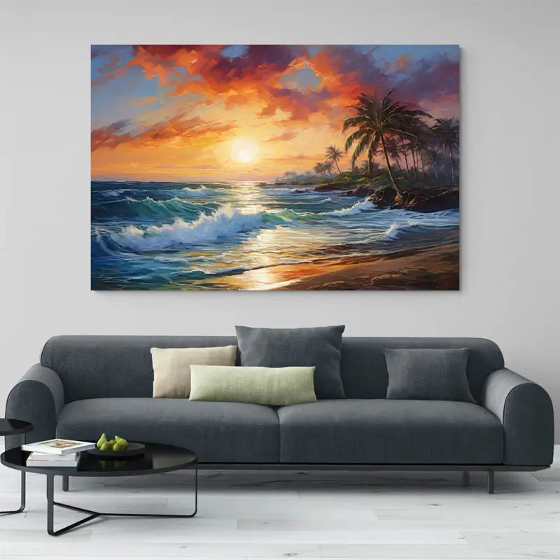 Tableau Coucher de Soleil Montagne