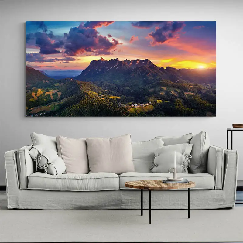 Tableau Coucher de Soleil Montagne
