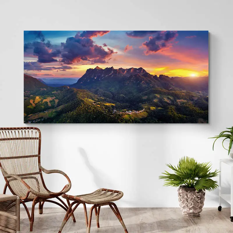 Tableau Coucher de Soleil Montagne