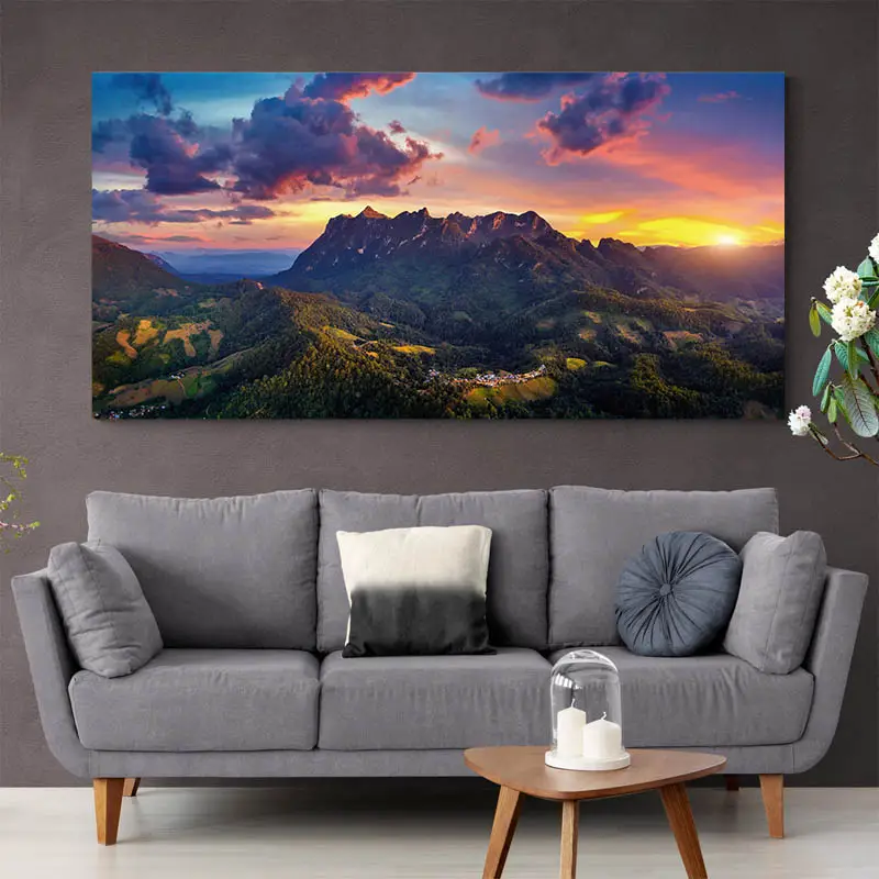 Tableau Coucher de Soleil Montagne
