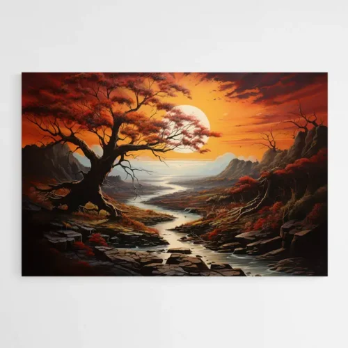 Tableau Coucher de Soleil Rouge