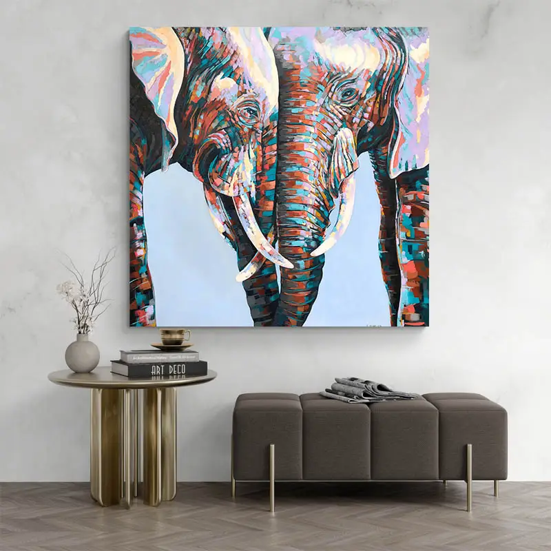 Tableau Couple Éléphant
