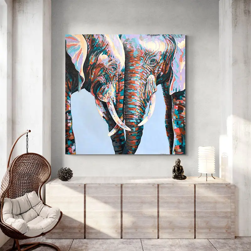 Tableau Couple Éléphant