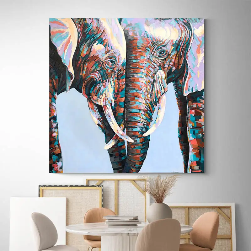Tableau Couple Éléphant