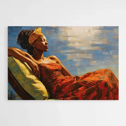 Tableau de Femme Africaine Allongée