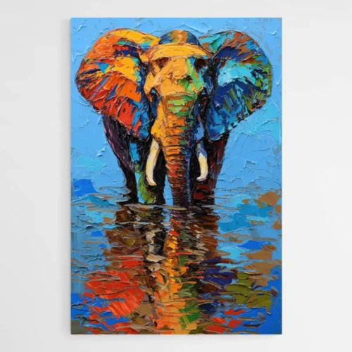 Tableau Éléphant Abstrait