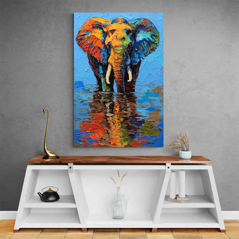 Tableau Éléphant Abstrait