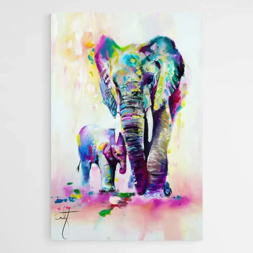 Tableau Éléphant Aquarelle