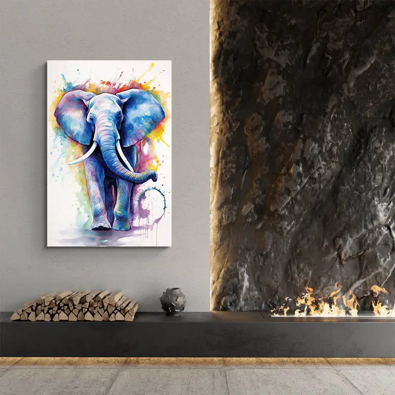 Tableau Éléphant Bleu