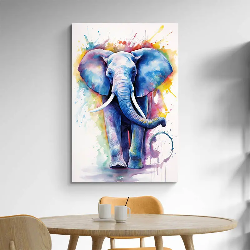 Tableau Éléphant Bleu