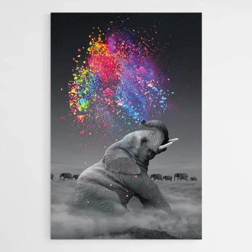 Tableau Éléphant Contemporain
