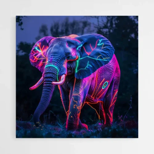 Tableau Éléphant Lumineux