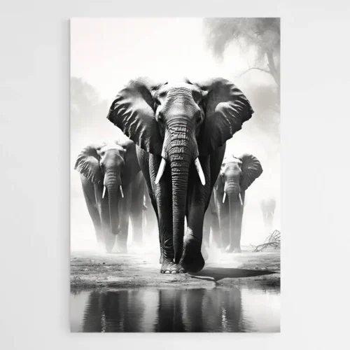 Tableau Éléphant Noir